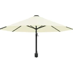 Best FinePRICE Seinäkiinnitteinen aurinkovarjo metallitangolla 300cm hiekka