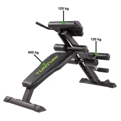 Discount Tunturi Selkä- ja vatsapenkki CT80 Core Trainer kokoontaitettava max. 150 kg