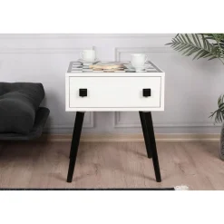 Linento Furniture Shakkipöytä Chesso, 50x50cm, musta/valkoinen