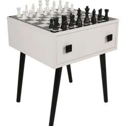 Linento Furniture Shakkipöytä Chesso, 50x50cm, musta/valkoinen