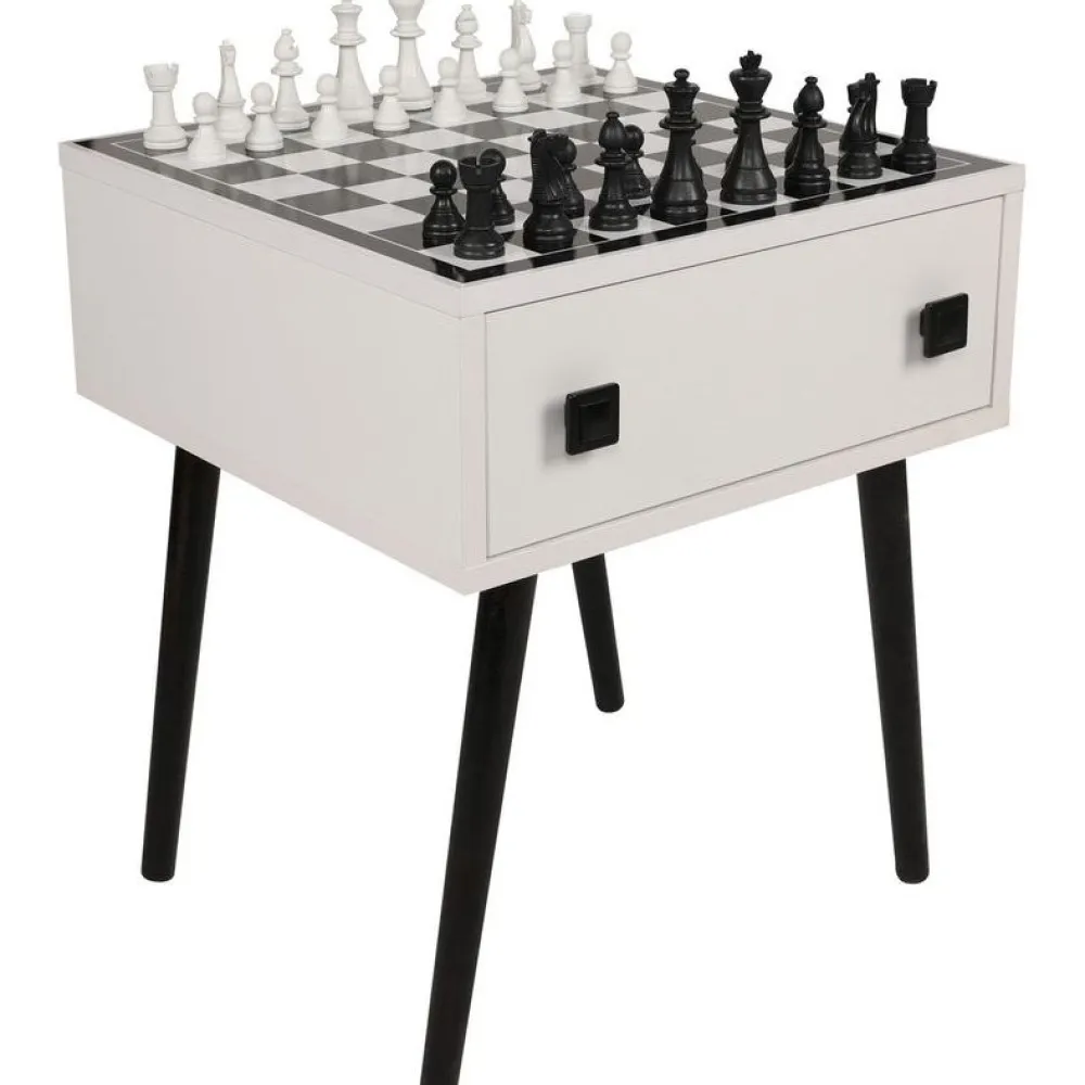 Linento Furniture Shakkipöytä Chesso, 50x50cm, musta/valkoinen