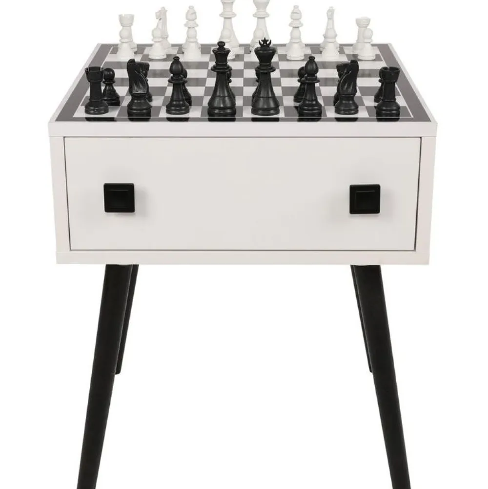 Linento Furniture Shakkipöytä Chesso, 50x50cm, musta/valkoinen