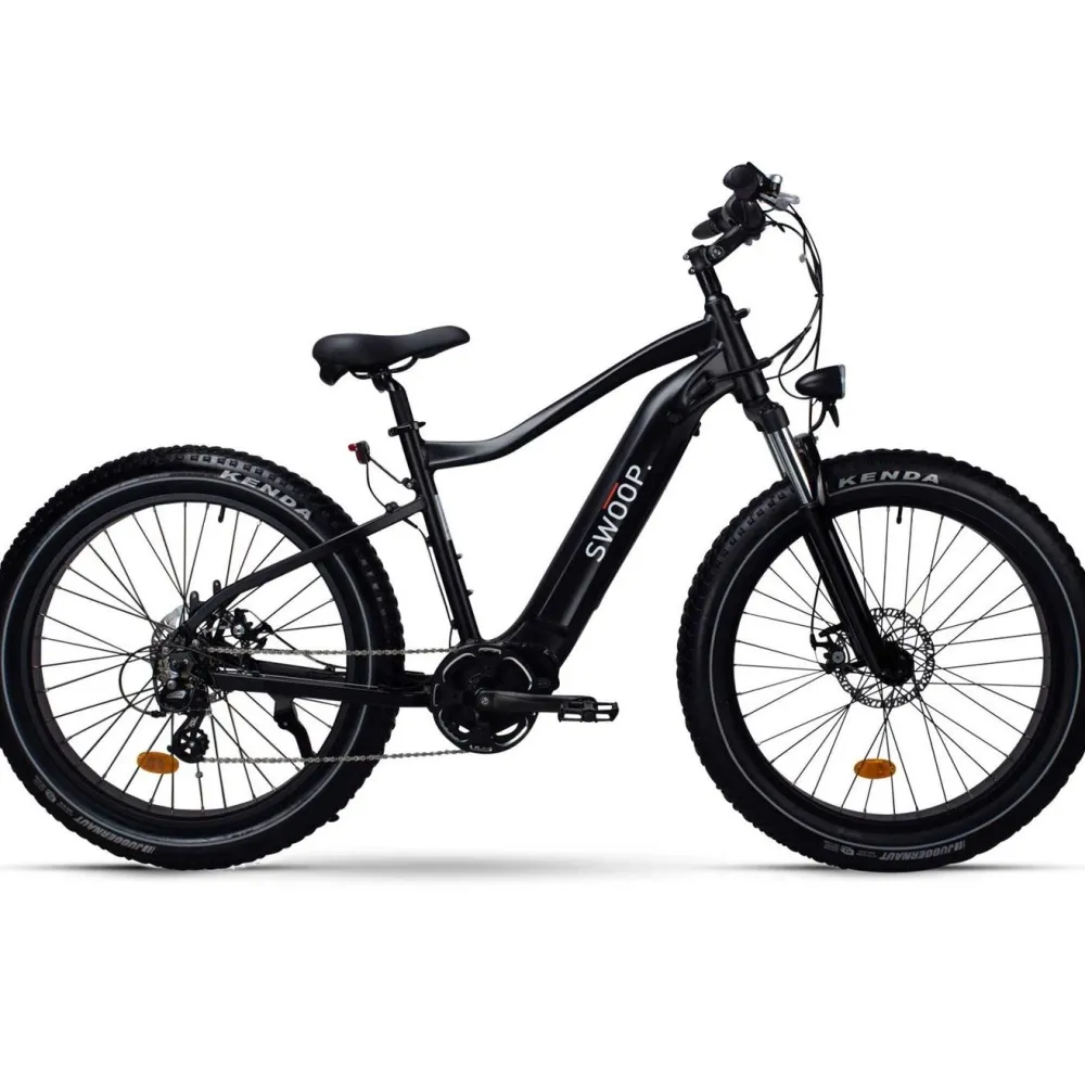 Sale Swoop Sähkömaastopyörä Fatbike Attacker, 26x4", 7 vaihdetta, musta