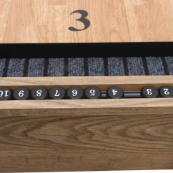 Nordcore Shuffleboard 2-IN-1, sis. 8 nappulaa, vahapullo, harja, 2 pistelaskuria ja keilaussetti, 9`