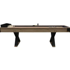 Nordcore Shuffleboard 2-IN-1, sis. 8 nappulaa, vahapullo, harja, 2 pistelaskuria ja keilaussetti, 9`