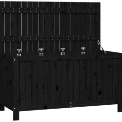 FinePRICE Säilytyslaatikko musta 76x42,5x54 cm, mänty