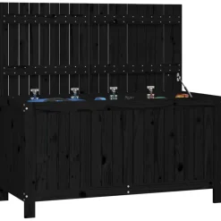 FinePRICE Säilytyslaatikko musta 76x42,5x54 cm, mänty