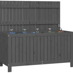 FinePRICE Säilytyslaatikko musta 76x42,5x54 cm, mänty
