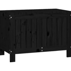 FinePRICE Säilytyslaatikko musta 76x42,5x54 cm, mänty