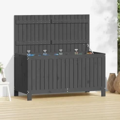 FinePRICE Säilytyslaatikko musta 76x42,5x54 cm, mänty