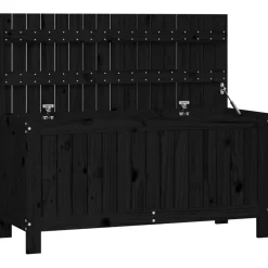 FinePRICE Säilytyslaatikko musta 76x42,5x54 cm, mänty