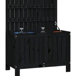FinePRICE Säilytyslaatikko musta 76x42,5x54 cm, mänty