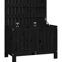 FinePRICE Säilytyslaatikko musta 76x42,5x54 cm, mänty