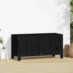 FinePRICE Säilytyslaatikko musta 76x42,5x54 cm, mänty