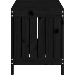 FinePRICE Säilytyslaatikko musta 76x42,5x54 cm, mänty