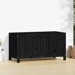 FinePRICE Säilytyslaatikko musta 76x42,5x54 cm, mänty