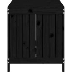 FinePRICE Säilytyslaatikko musta 76x42,5x54 cm, mänty