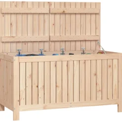 FinePRICE Säilytyslaatikko musta 76x42,5x54 cm, mänty