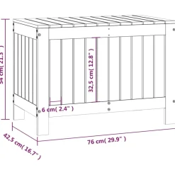 FinePRICE Säilytyslaatikko musta 76x42,5x54 cm, mänty