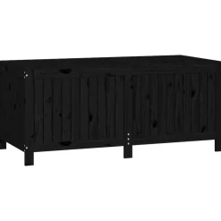 FinePRICE Säilytyslaatikko musta 76x42,5x54 cm, mänty