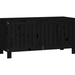 FinePRICE Säilytyslaatikko musta 76x42,5x54 cm, mänty