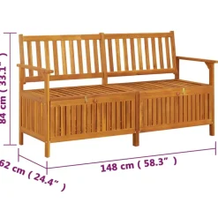 Sale FinePRICE Säilytyspenkki 148 cm, akaasiapuu Ruskea