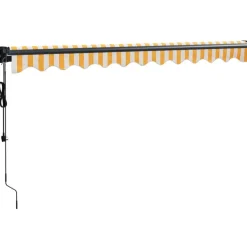 FinePRICE Sisäänkelattava markiisi, automaattinen, keltainen/valkoinen 3x2,5 m