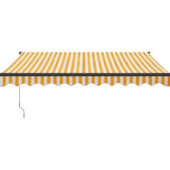 FinePRICE Sisäänkelattava markiisi, automaattinen, keltainen/valkoinen 3x2,5 m