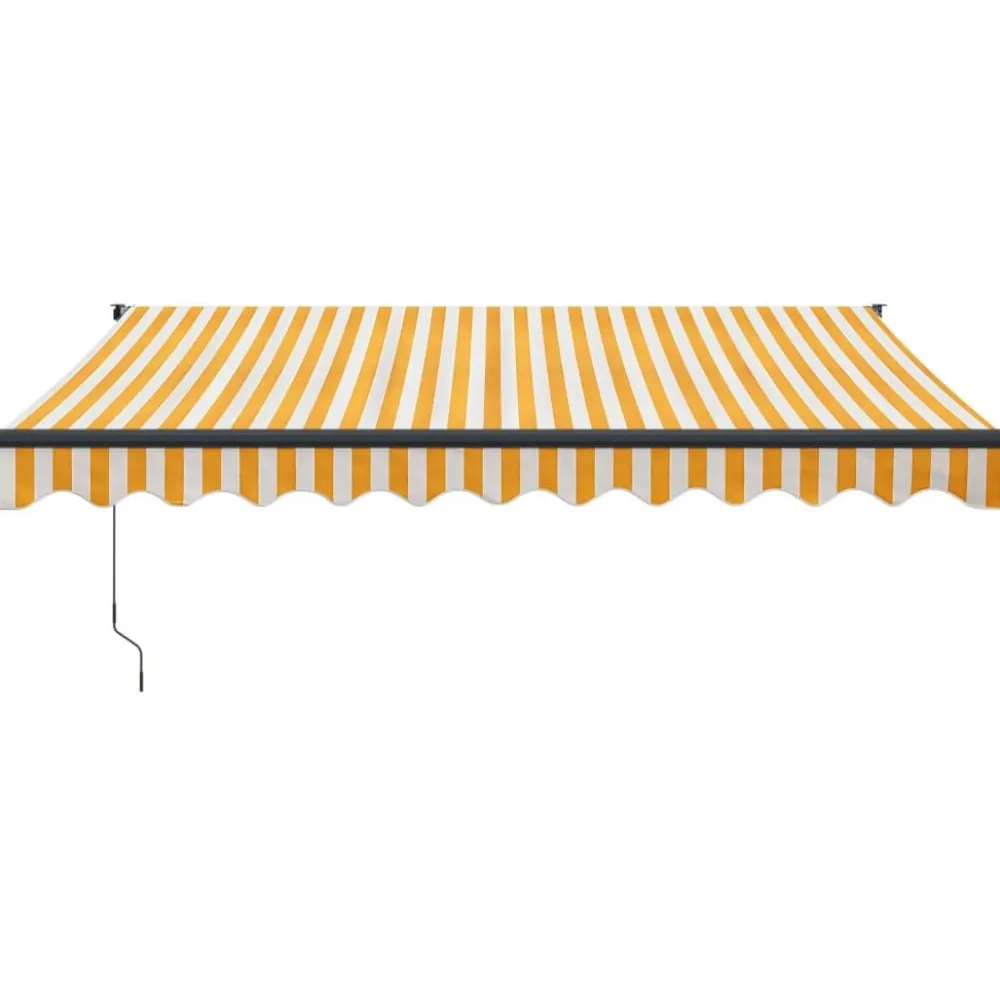 FinePRICE Sisäänkelattava markiisi, automaattinen, keltainen/valkoinen 3x2,5 m