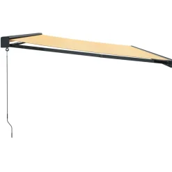 Sale FinePRICE Sisäänkelattava markiisi keltavalkoinen 5x3 m kangas/alumiini
