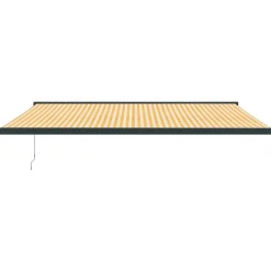 Sale FinePRICE Sisäänkelattava markiisi keltavalkoinen 5x3 m kangas/alumiini