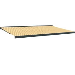 Sale FinePRICE Sisäänkelattava markiisi keltavalkoinen 5x3 m kangas/alumiini