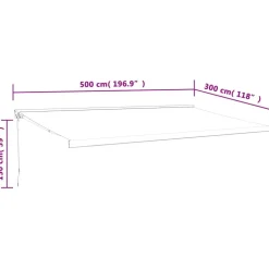 Sale FinePRICE Sisäänkelattava markiisi keltavalkoinen 5x3 m kangas/alumiini