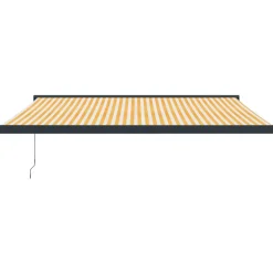 Outlet FinePRICE Sisäänkelattava markiisi keltavalkoinen 4,5x3 m kangas/alumiini