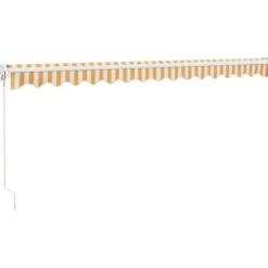 Clearance FinePRICE Sisäänkelattava markiisi keltainen/valkoinen 4,5x3 m kangas/alumiini