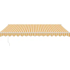 Clearance FinePRICE Sisäänkelattava markiisi keltainen/valkoinen 4,5x3 m kangas/alumiini