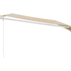 Clearance FinePRICE Sisäänkelattava markiisi keltainen/valkoinen 4,5x3 m kangas/alumiini