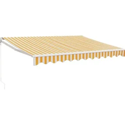 Discount FinePRICE Sisäänkelattava markiisi keltavalk. 3,5x2,5 m kangas/alumiini