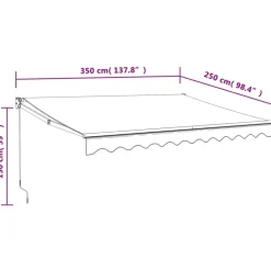 New FinePRICE Sisäänkelattava markiisi kerma 3,5x2,5 m kangas/alumiini