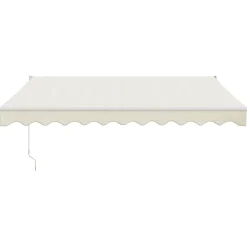 New FinePRICE Sisäänkelattava markiisi kerma 3,5x2,5 m kangas/alumiini