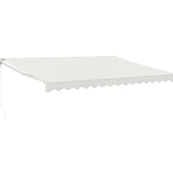 FinePRICE Sisäänkelattava markiisi kerma 4,5x3 m kangas/alumiini