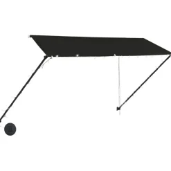 Online FinePRICE Sisäänkelattava markiisi ledillä 350x150 cm antrasiitti
