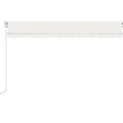 FinePRICE Sisäänkelattava markiisi 2 LEDillä 300x250cm sininen/valkoinen