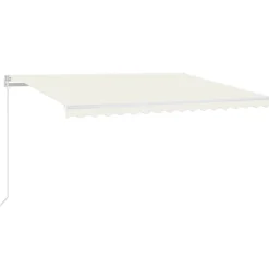FinePRICE Sisäänkelattava markiisi 2 LEDillä 300x250cm sininen/valkoinen