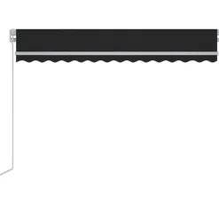 FinePRICE Sisäänkelattava markiisi 2 LEDillä 300x250cm sininen/valkoinen