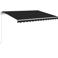 FinePRICE Sisäänkelattava markiisi 2 LEDillä 300x250cm sininen/valkoinen