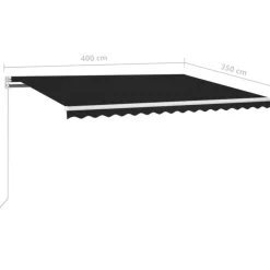 FinePRICE Sisäänkelattava markiisi 2 LEDillä 300x250cm sininen/valkoinen