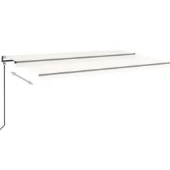 Outlet FinePRICE Sisäänkelattava markiisi 2 LED/tuulisensori 300x250 cm sininen/valkoinen