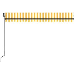 Outlet FinePRICE Sisäänkelattava markiisi 2 LED/tuulisensori 300x250 cm sininen/valkoinen