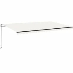 Outlet FinePRICE Sisäänkelattava markiisi 2 LED/tuulisensori 300x250 cm sininen/valkoinen